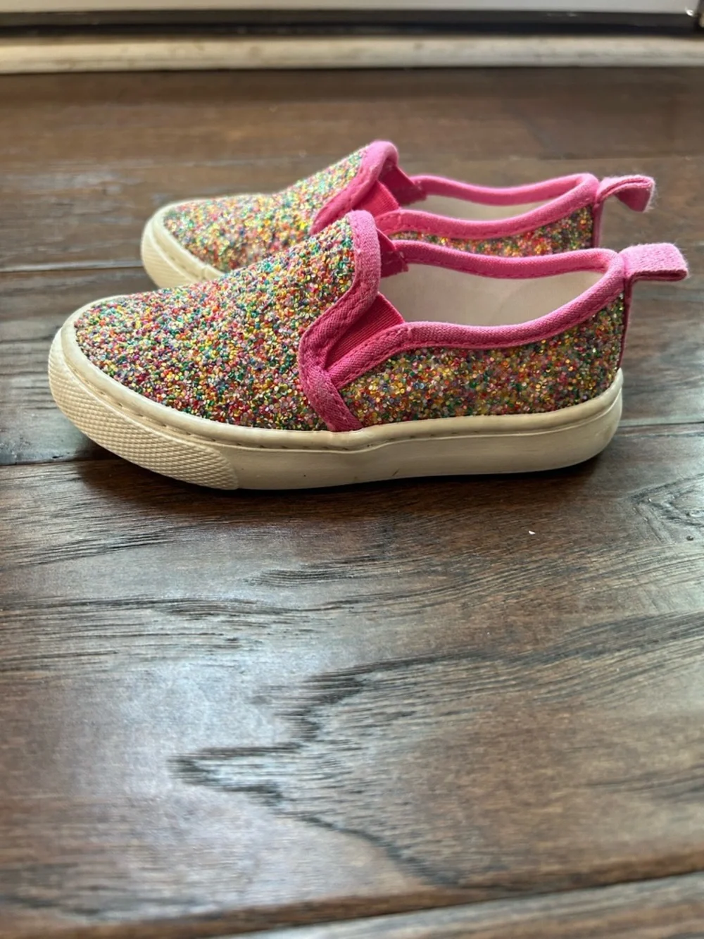 Cat & Jack Slip-On Glitter Sneakers size 7 toddler girl